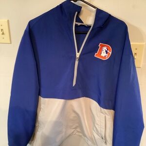 Denver Broncos cutter and buck hooded pullover, mens large